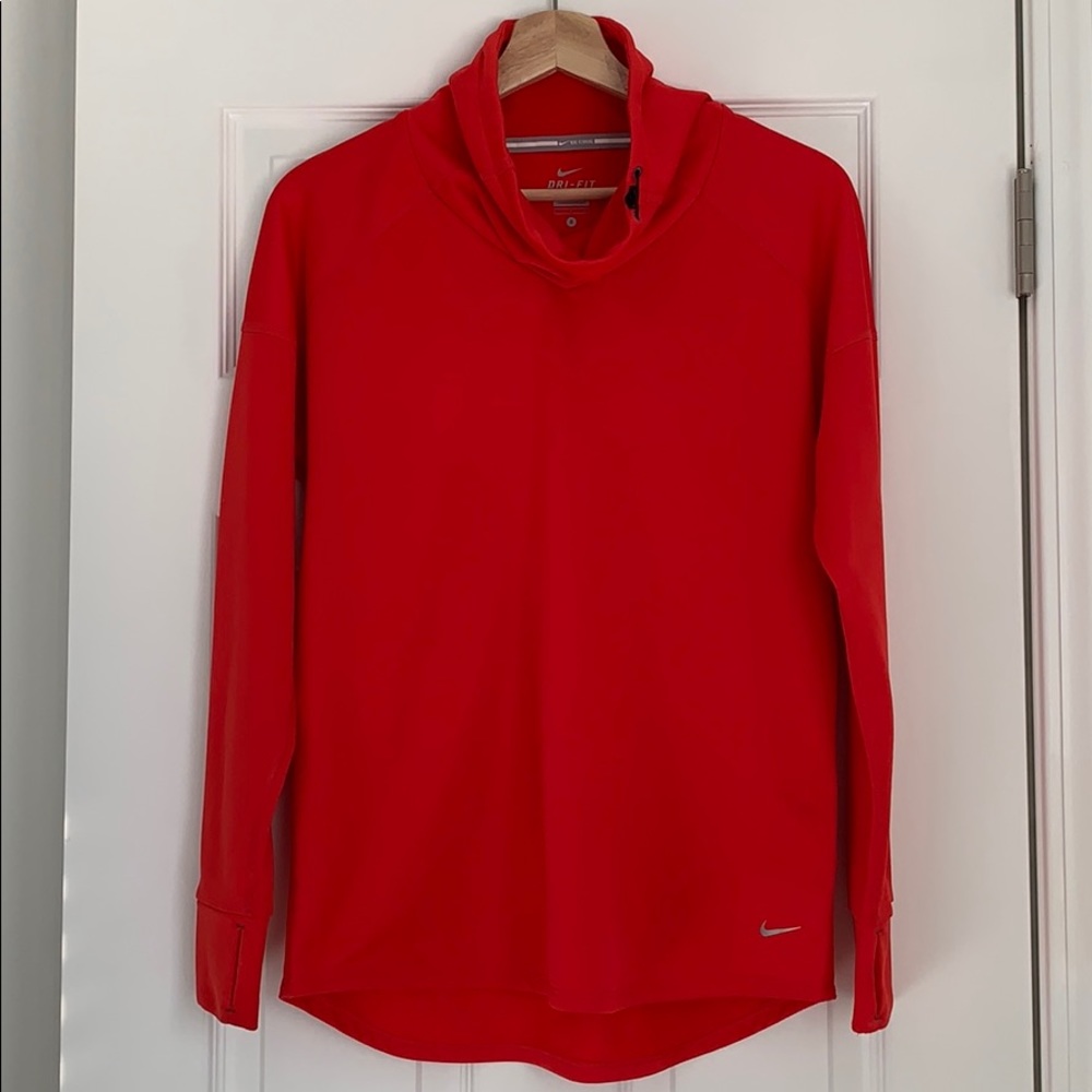 Nike Funnel neck red fleece, size S